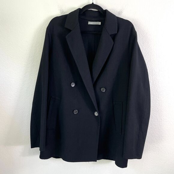 Vince Jackets & Blazers - Vince Womens XL Black Wool Stretch Blazer Double Breasted Jacket